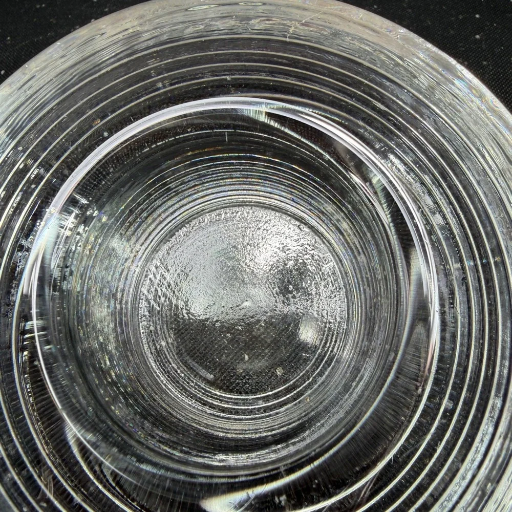 Iittala Aino Aalto Clear Glass Ribbed Tea Light Votive Candle Holder 4x2 Heavy